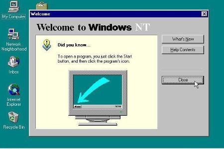 1996: Windows NT 4.0Mit Windows NT 4.0 wurde dem stabilen Server-Windows das Interface vom Consumer-Windows-95 spendiert. de...